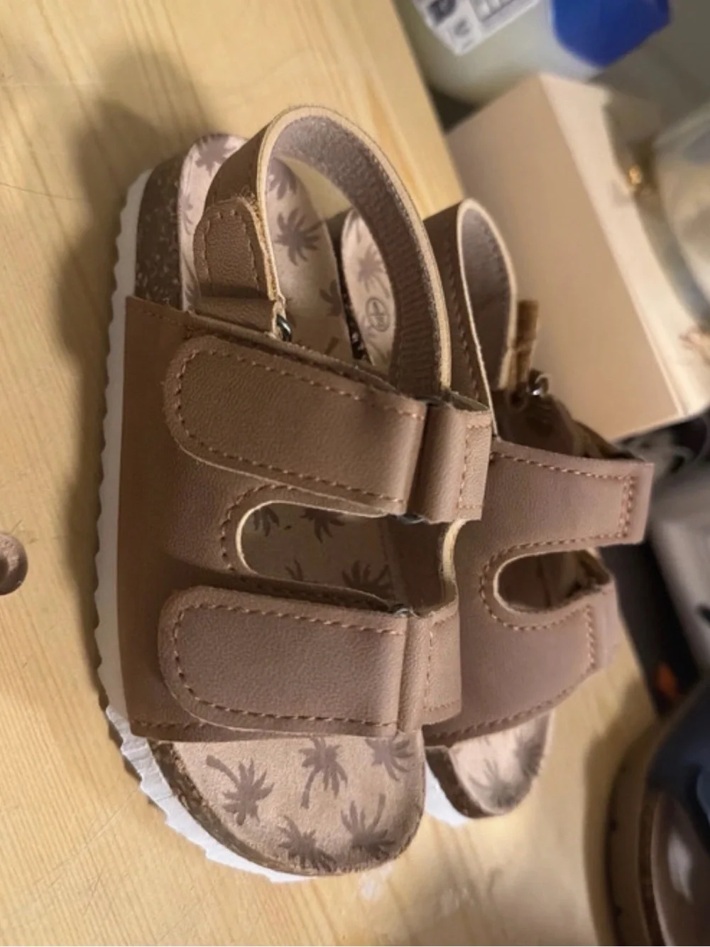 Amazon Kids Brown Slingback Sandals with White Outsole